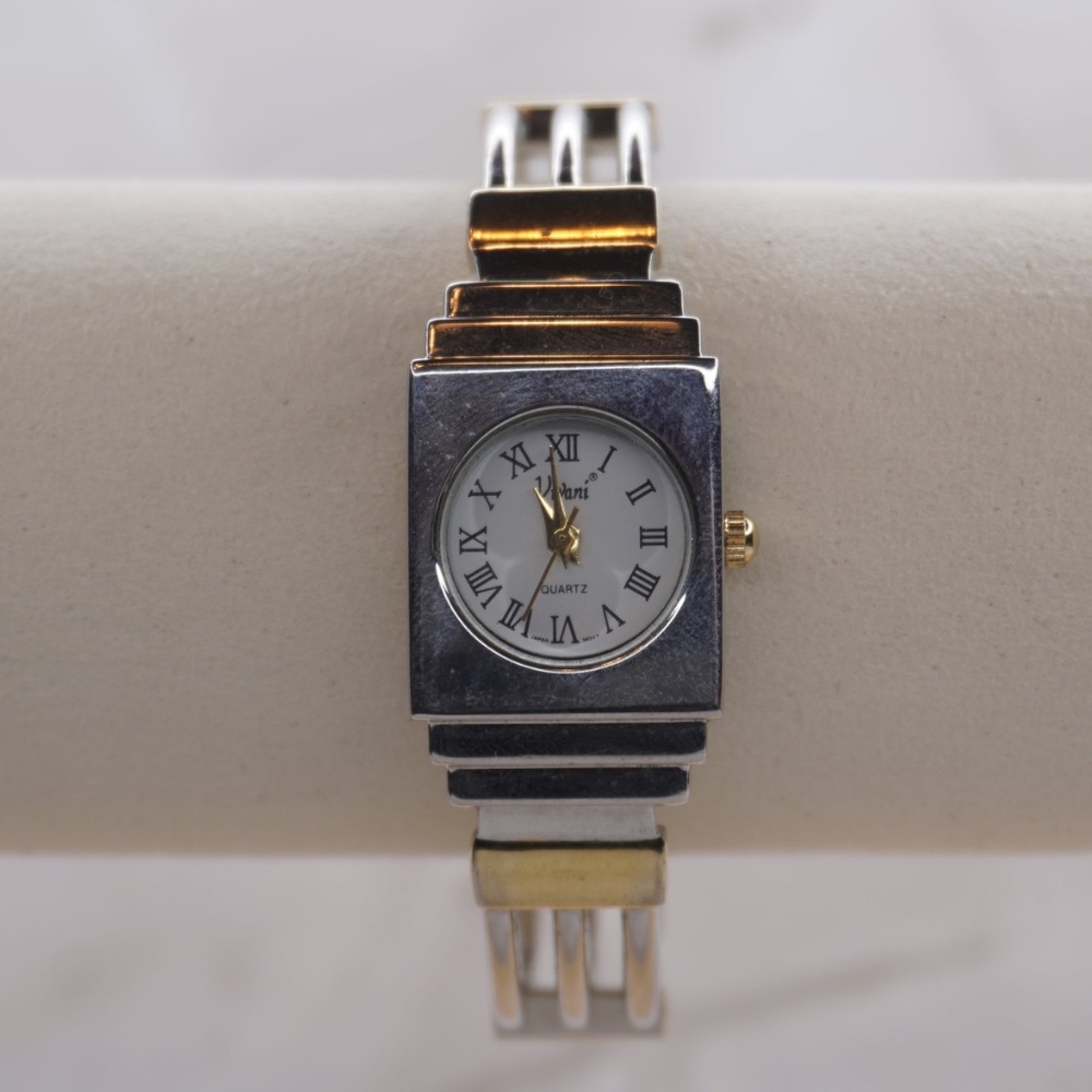 Women's Vivian Silver Cuff Watch with Gold Accents
